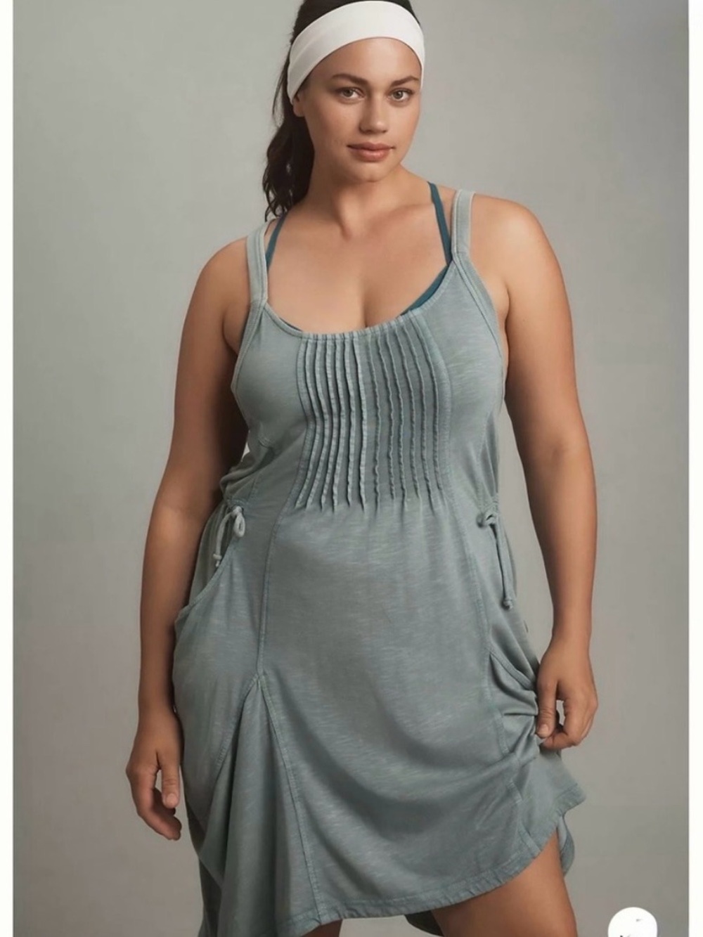 Anthropologie 1X Daily Practice Sage Boardwalk Mini Activewear Dress